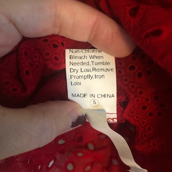 Shein Eyelet Embroidered Flounce Cami Top - Picture 3 of 4